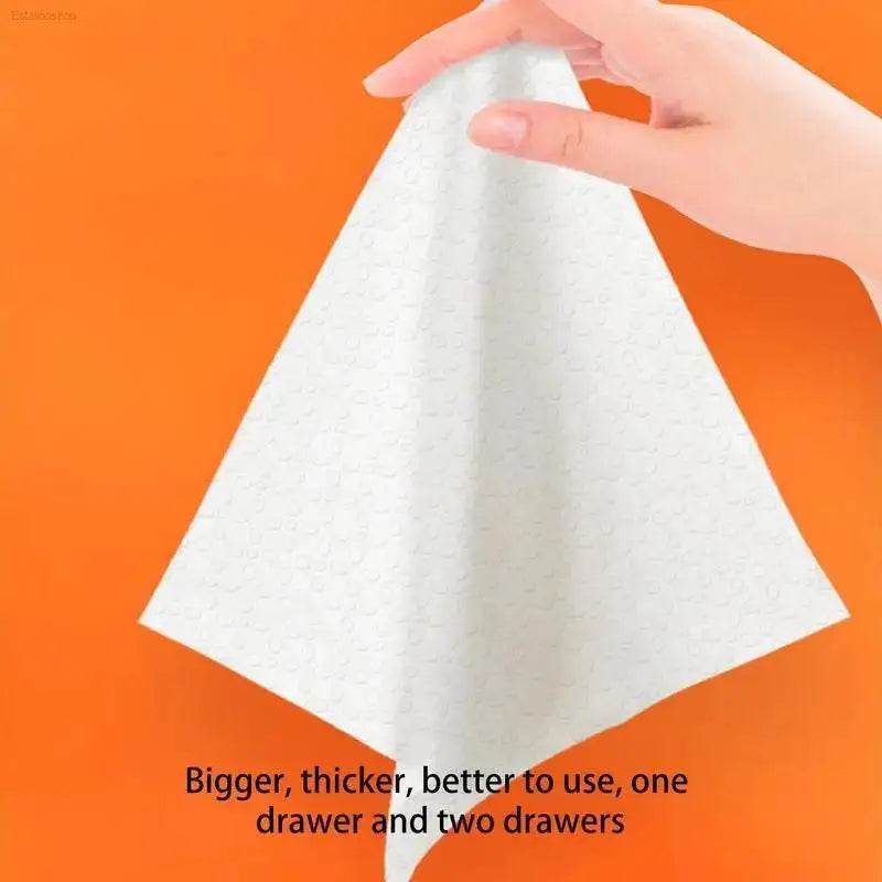 White disposable wipe.