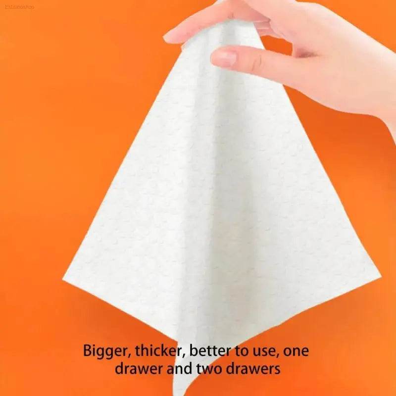White disposable wipe.