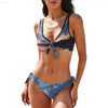 Woman’s tie-front bikini.
