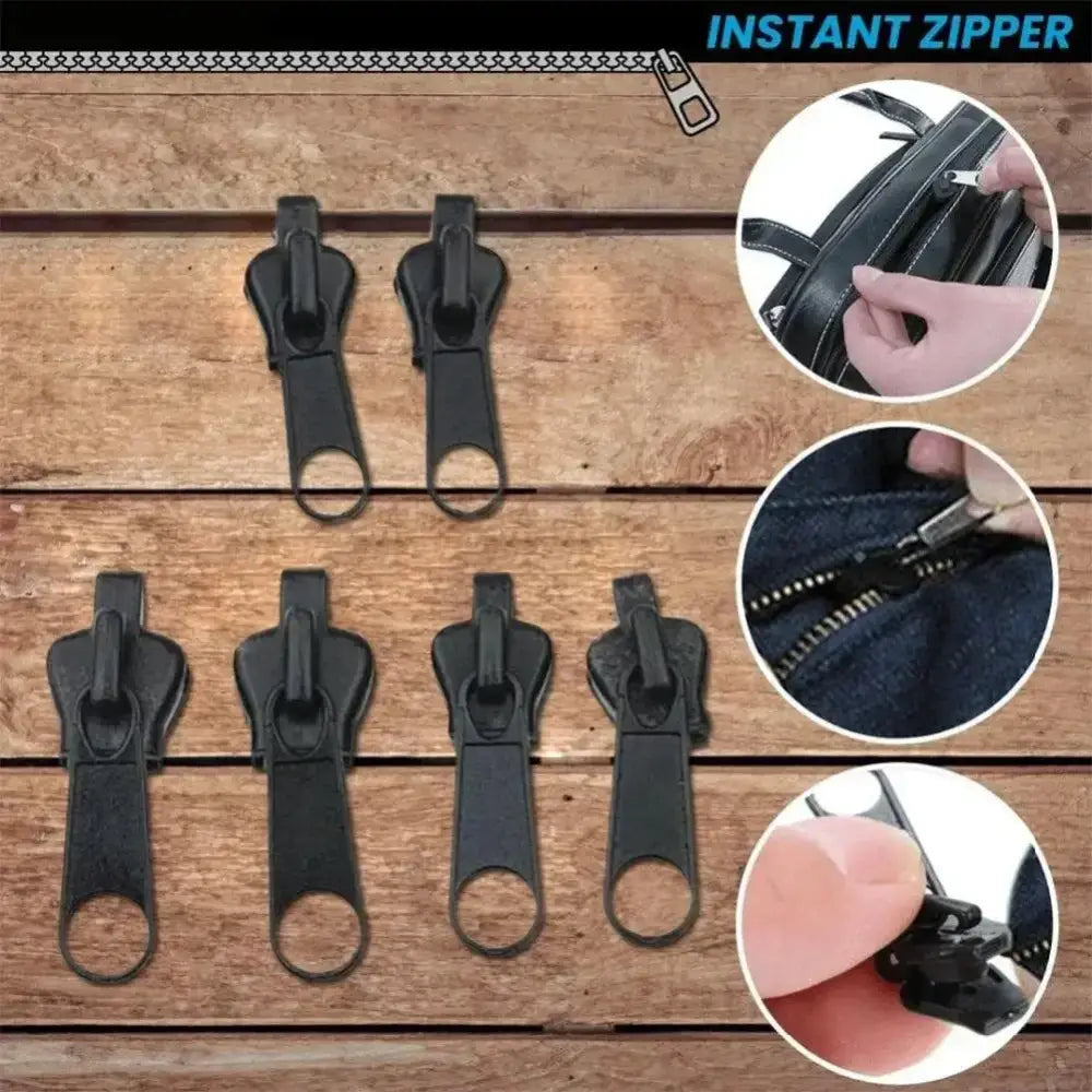 Black zipper replacement pulls from Black 6pcs Instant Zipper Fix for easy repair