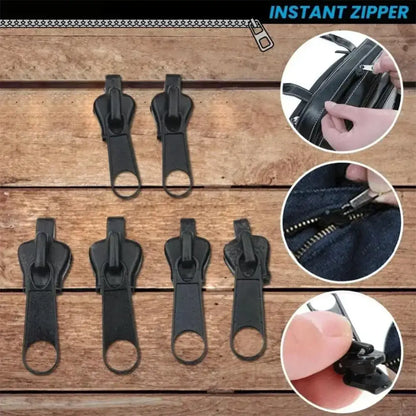 Black zipper replacement pulls from Black 6pcs Instant Zipper Fix for easy repair