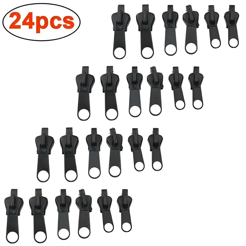 Black zipper pull replacements for instant zipper universal fix in 6pcs pack