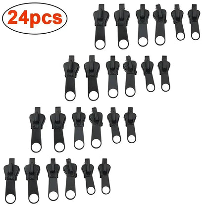 Black zipper pull replacements for instant zipper universal fix in 6pcs pack