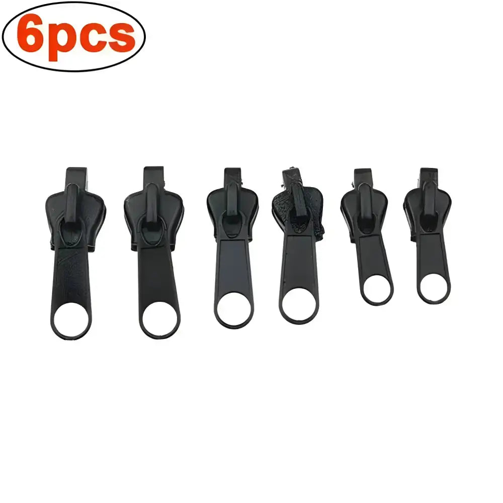 Six black zipper pulls for quick fixes with Black 6pcs Instant Zipper Fix