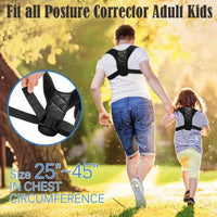 Black Adjustable Strap Posture Corrector for Improved Alignment - Estalios