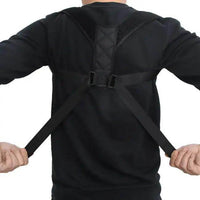 Black Adjustable Strap Posture Corrector for Improved Alignment - Estalios