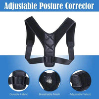 Black Adjustable Strap Posture Corrector for Improved Alignment - Estalios