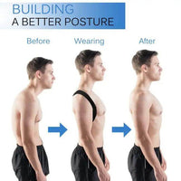 Black Adjustable Strap Posture Corrector for Improved Alignment - Estalios
