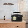 Black AM FM Radio - Small Portable Vintage Radio with Headphone Jack - Estalios