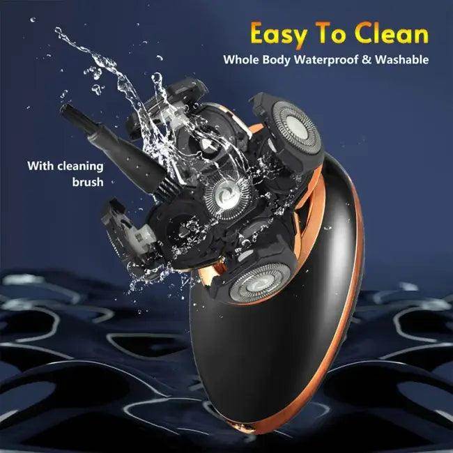 Sleek Black & Gold 5-Head Shaver with LCD Display.