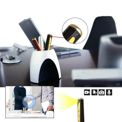 Sleek Black Gold Spy Pen with Hidden Camera Feature - Estalios