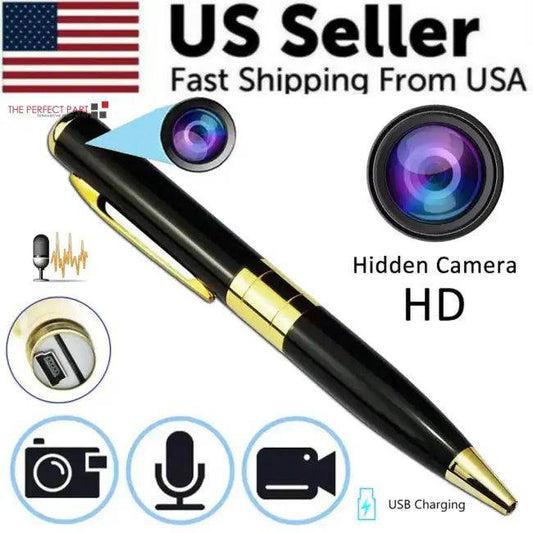 Sleek Black Gold Spy Pen with Hidden Camera Feature - Estalios