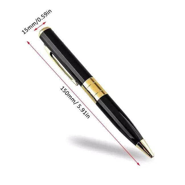 Sleek Black Gold Spy Pen with Hidden Camera Feature - Estalios