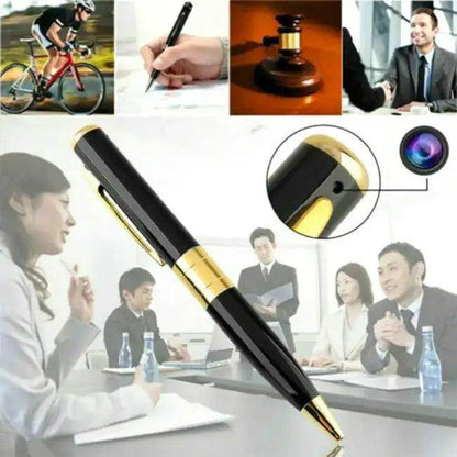 Sleek Black Gold Spy Pen with Hidden Camera Feature - Estalios