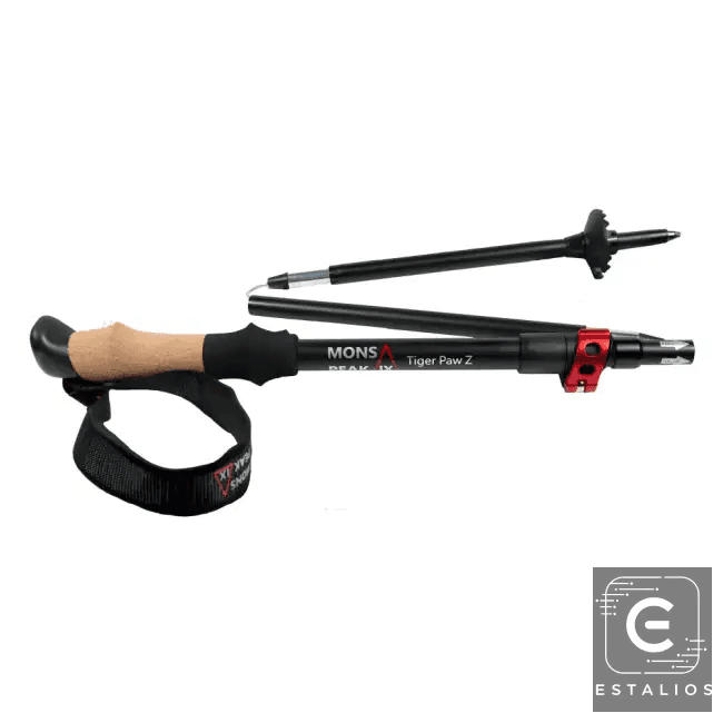 Bold Black and Red Trekking Poles for Ultimate Adventure - Estalios