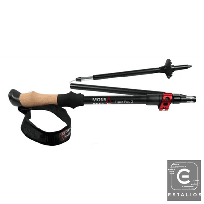 Bold Black and Red Trekking Poles for Ultimate Adventure - Estalios