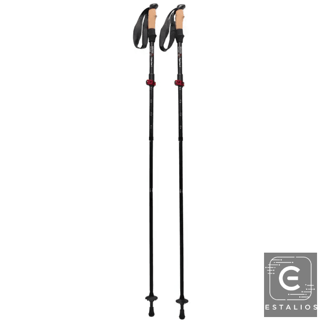 Bold Black and Red Trekking Poles for Ultimate Adventure - Estalios