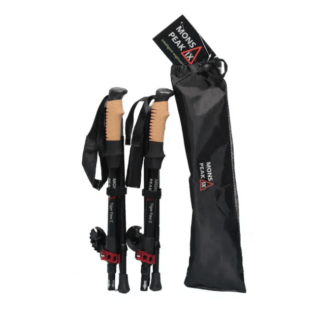 Bold Black and Red Trekking Poles for Ultimate Adventure - Estalios