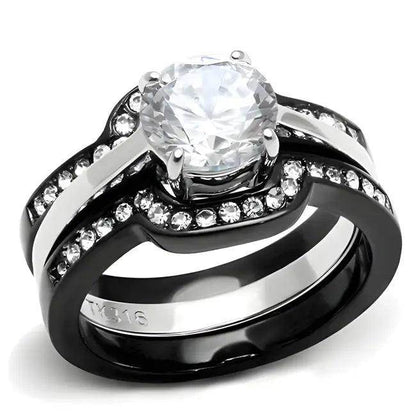 Unleash Bold Elegance with Black Silver Diamond Ring - Estalios