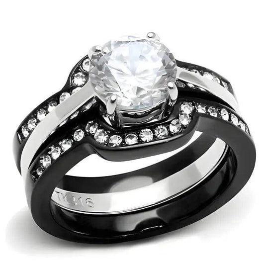 Unleash Bold Elegance with Black Silver Diamond Ring - Estalios