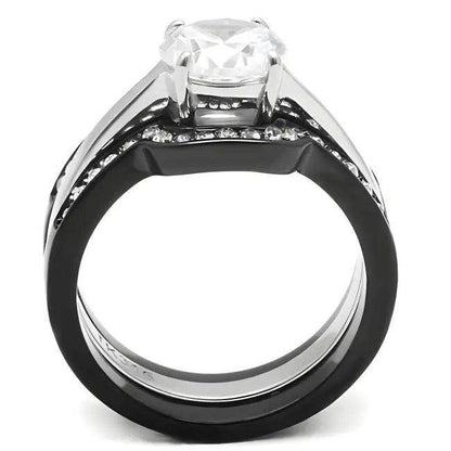 Unleash Bold Elegance with Black Silver Diamond Ring - Estalios