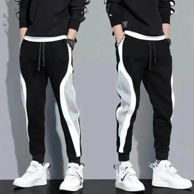 Black and White Casual Pants for Men - Stylish Comfort - Estalios
