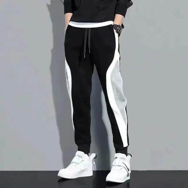 Black and White Casual Pants for Men - Stylish Comfort - Estalios
