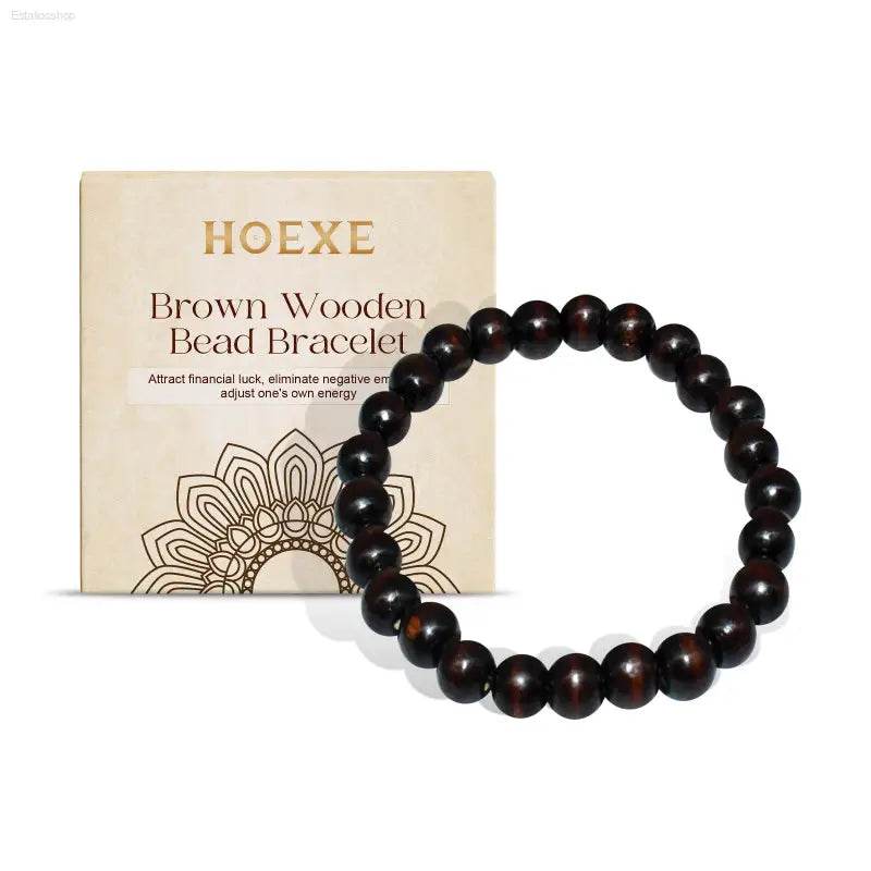 Black Coffee Wood Bead Bracelet for Daily Simple Fashion - Estalios