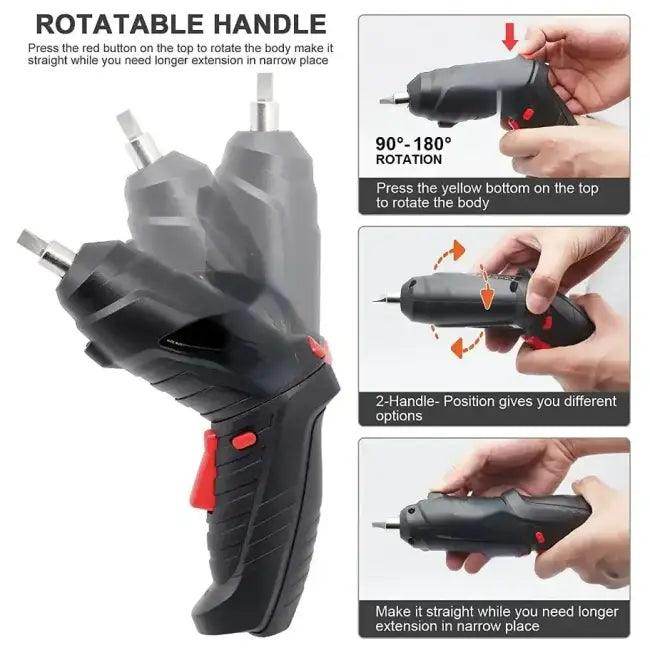 Black Cordless Screwdriver Set for Easy Home Repairs - Estalios