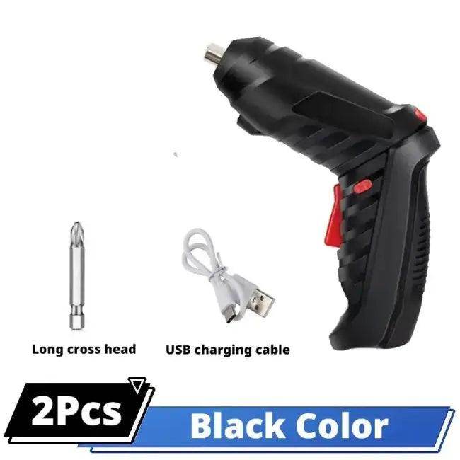 Black Cordless Screwdriver Set for Easy Home Repairs - Estalios