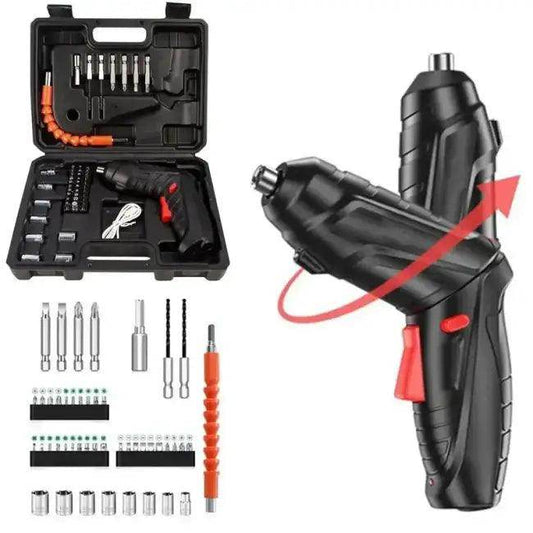 Black Cordless Screwdriver Set for Easy Home Repairs - Estalios