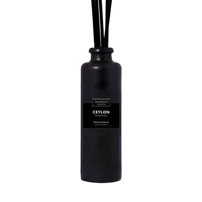 Black Diffuser with Reeds and Ceylon Fragrance Sticks for Elegant Aroma - Estalios