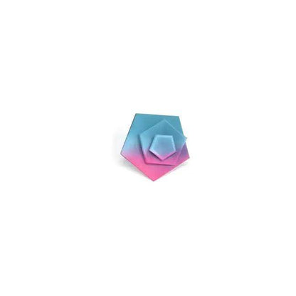 Stylish Black Geometric Ring with Peach and Lilac Accents - Estalios