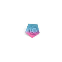 Stylish Black Geometric Ring with Peach and Lilac Accents - Estalios
