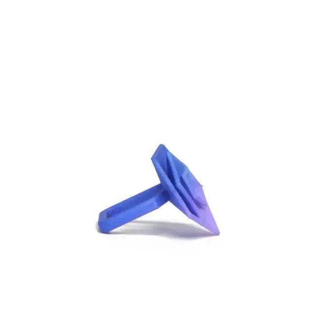 Stylish Black Geometric Ring with Peach and Lilac Accents - Estalios