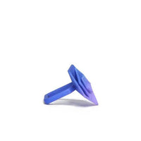 Stylish Black Geometric Ring with Peach and Lilac Accents - Estalios