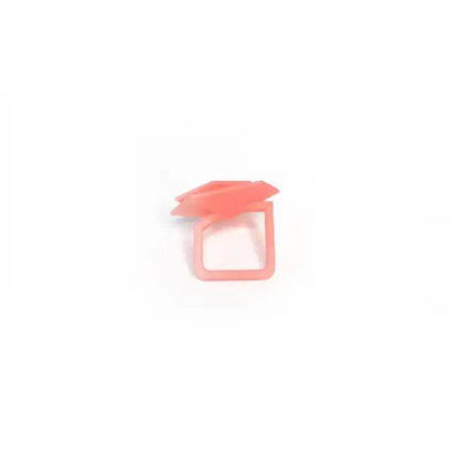 Stylish Black Geometric Ring with Peach and Lilac Accents - Estalios