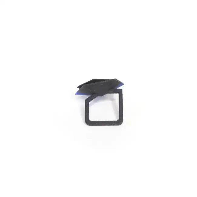 Stylish Black Geometric Ring with Peach and Lilac Accents - Estalios