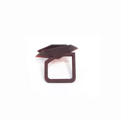 Stylish Black Geometric Ring with Peach and Lilac Accents - Estalios