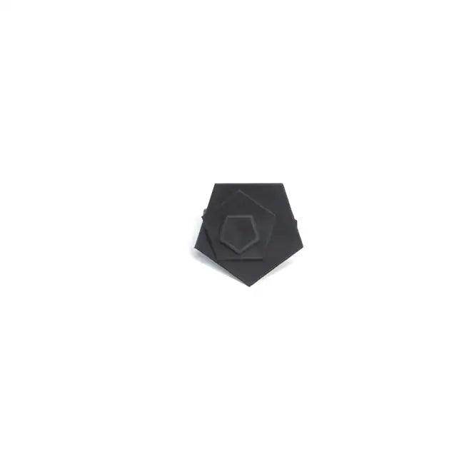 Stylish Black Geometric Ring with Peach and Lilac Accents - Estalios