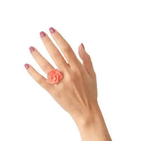 Stylish Black Geometric Ring with Peach and Lilac Accents - Estalios
