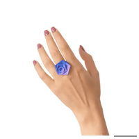 Stylish Black Geometric Ring with Peach and Lilac Accents - Estalios