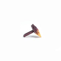 Stylish Black Geometric Ring with Peach and Lilac Accents - Estalios