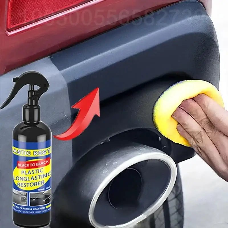 Black Gloss Car Plastic Restorer Magic spray bottle for glossy car cleaning