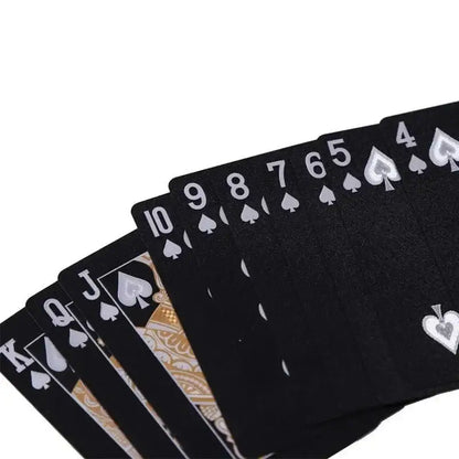 Black Spade playing cards from the Black Gold Playing Cards Luxe Waterproof Group