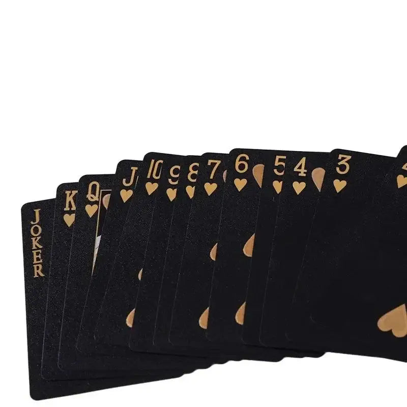 Black Gold Playing Cards Luxe Waterproof Group showcasing elegant black and gold design