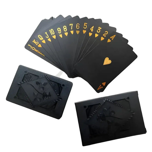 Stylish Black Gold Playing Cards from the Luxe Waterproof Card Group collection