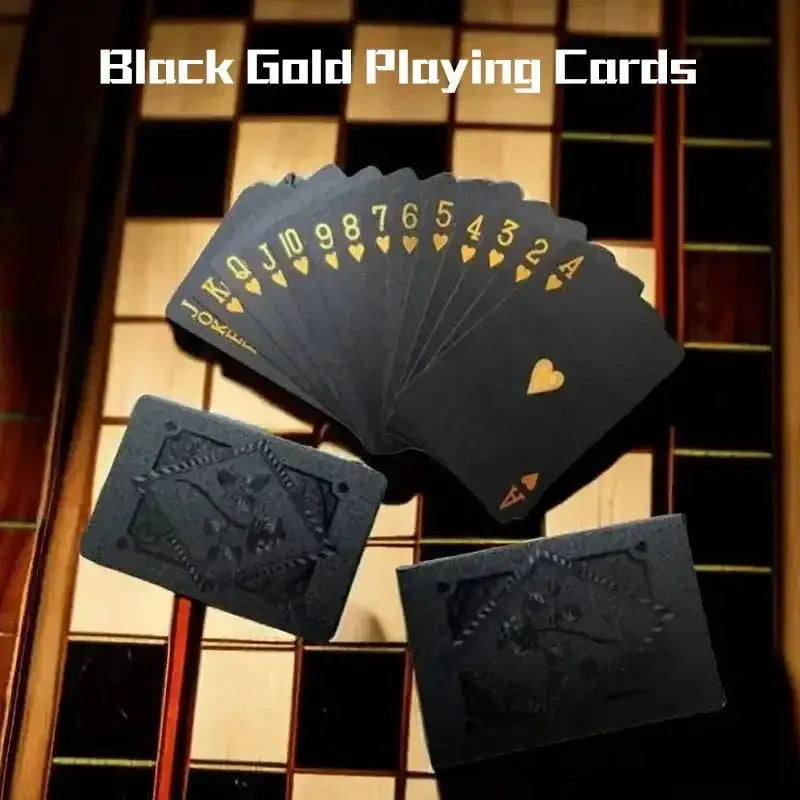 Black Gold Playing Cards Luxe Waterproof Group features elegant black and gold design