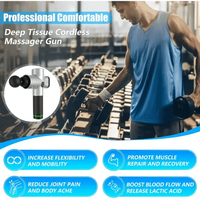 Ultimate Massage Gun with 4 Dynamic Head Attachments for Fast Relief - Estalios