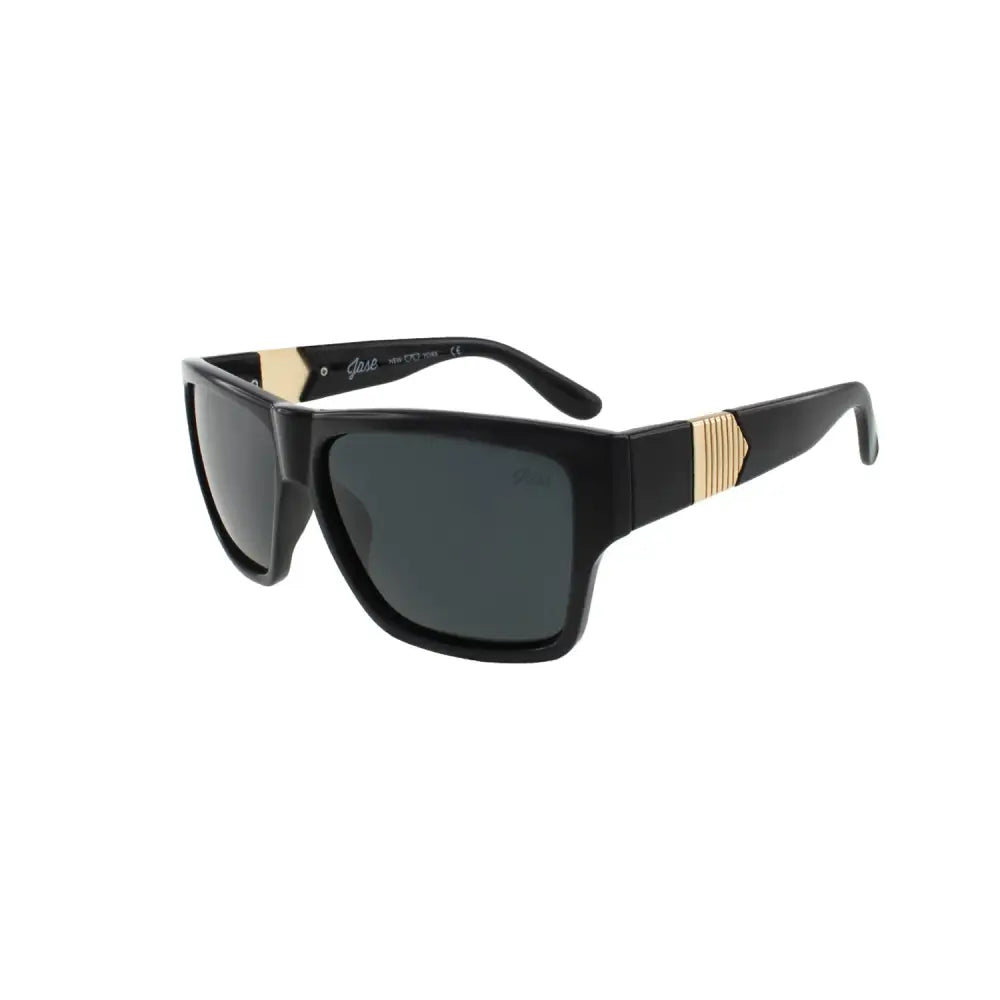 Black Jase Carter Sunglasses with gold accents for a stylish York look